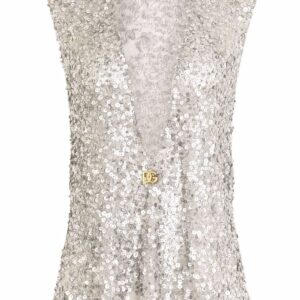 Dolce & Gabbana sequin-embellished sleeveless blouse