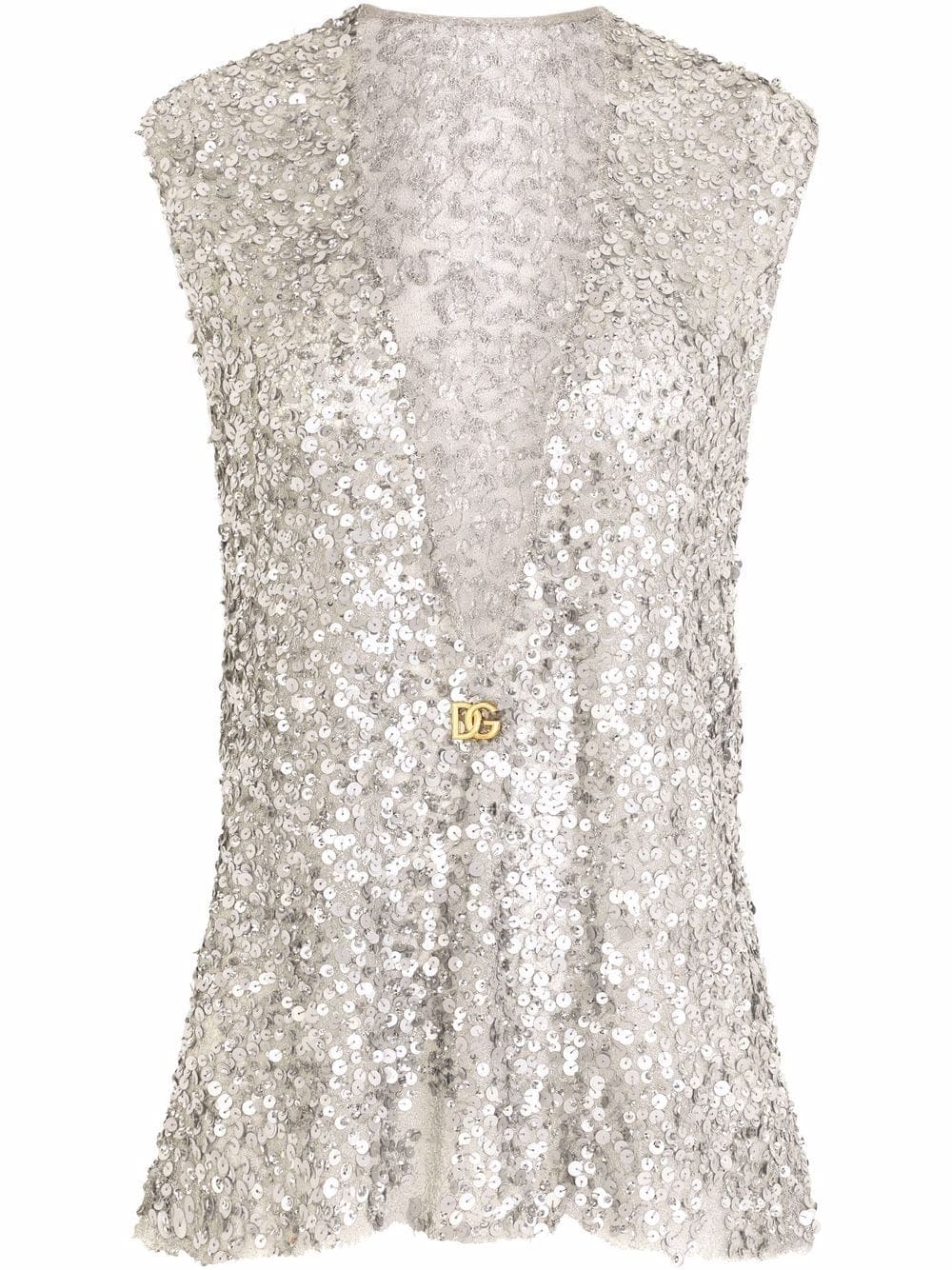 Dolce & Gabbana sequin-embellished sleeveless blouse