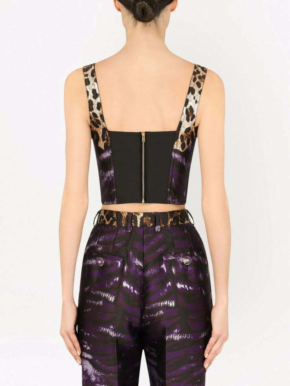 Dolce & Gabbana zebra-panel leopard-print tank top - Image 4