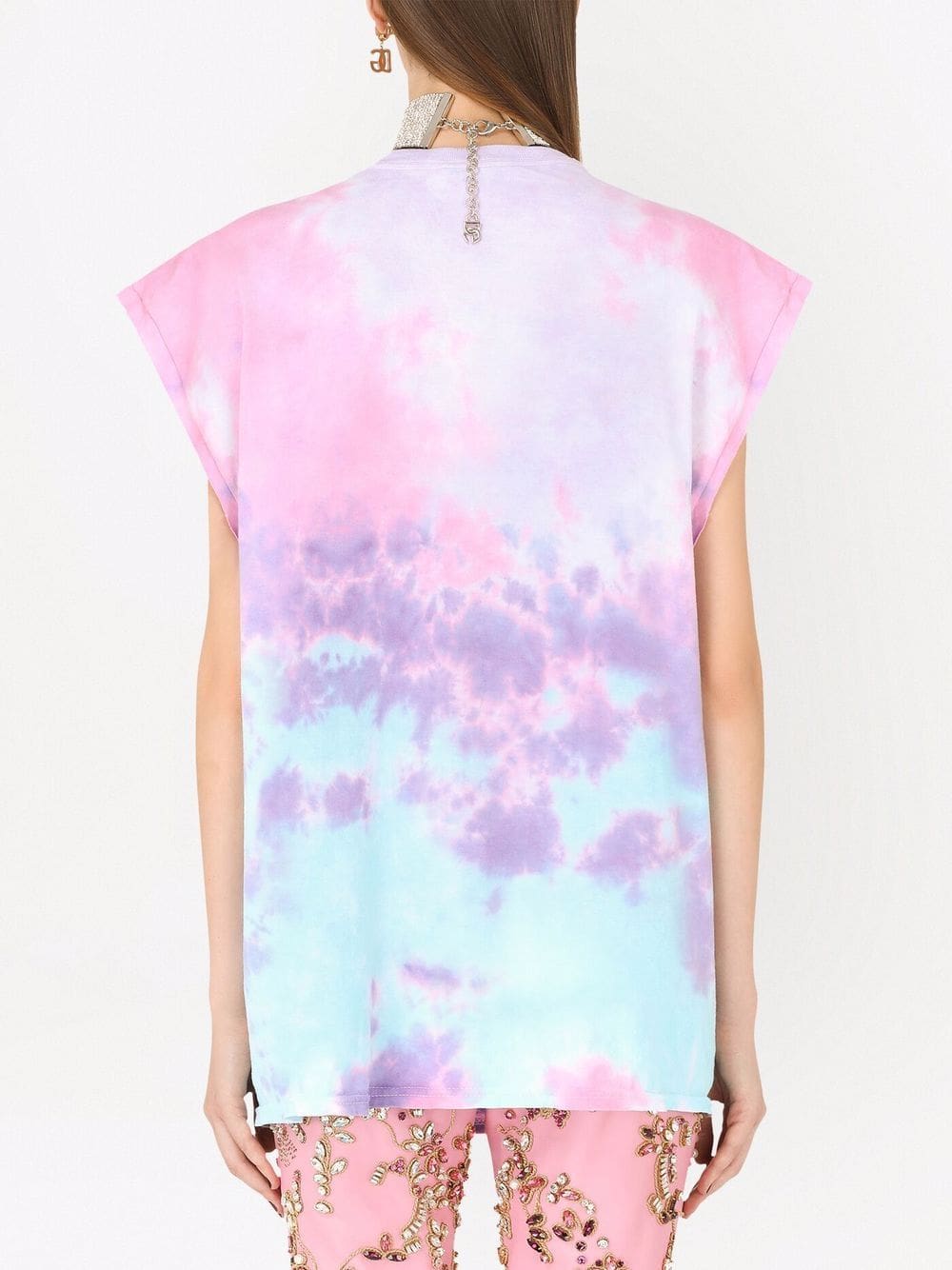 Dolce & Gabbana Jennifer embellished tie-dye T-shirt - Image 4