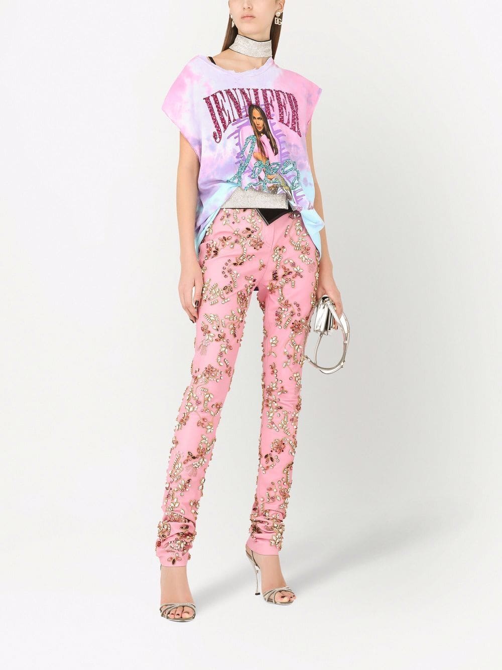 Dolce & Gabbana Jennifer embellished tie-dye T-shirt - Image 2