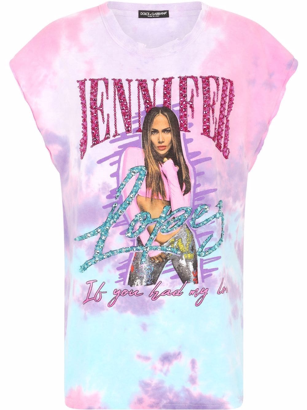 Dolce & Gabbana Jennifer embellished tie-dye T-shirt