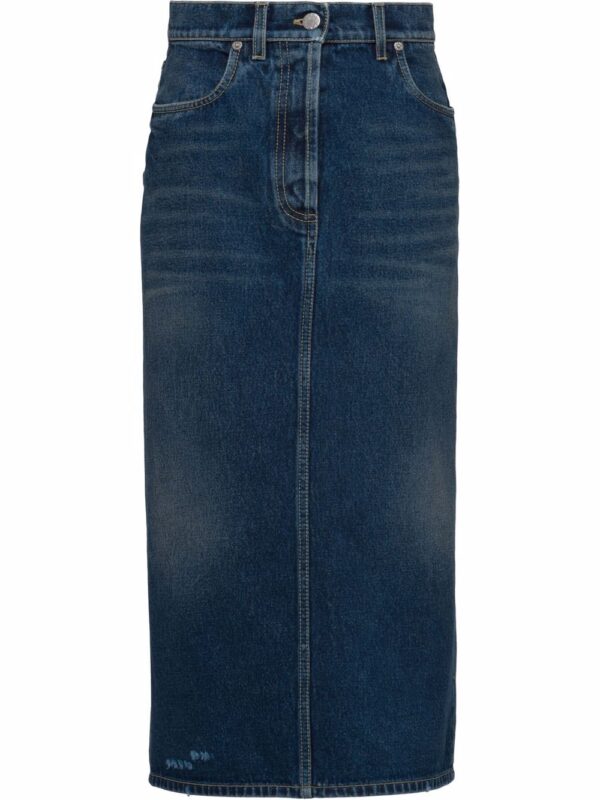 Prada  denim midi skirt
