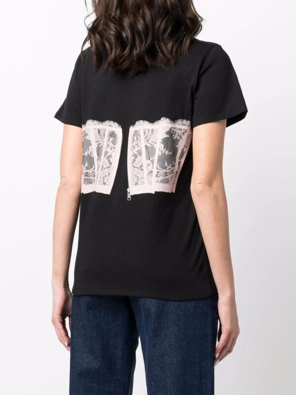 Alexander McQueen  Corset-print cotton T-shirt - Image 4