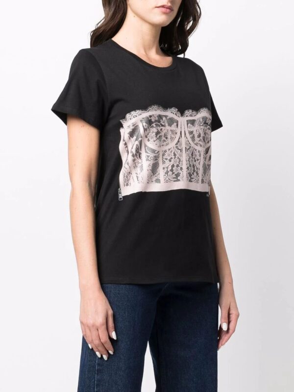 Alexander McQueen  Corset-print cotton T-shirt - Image 3