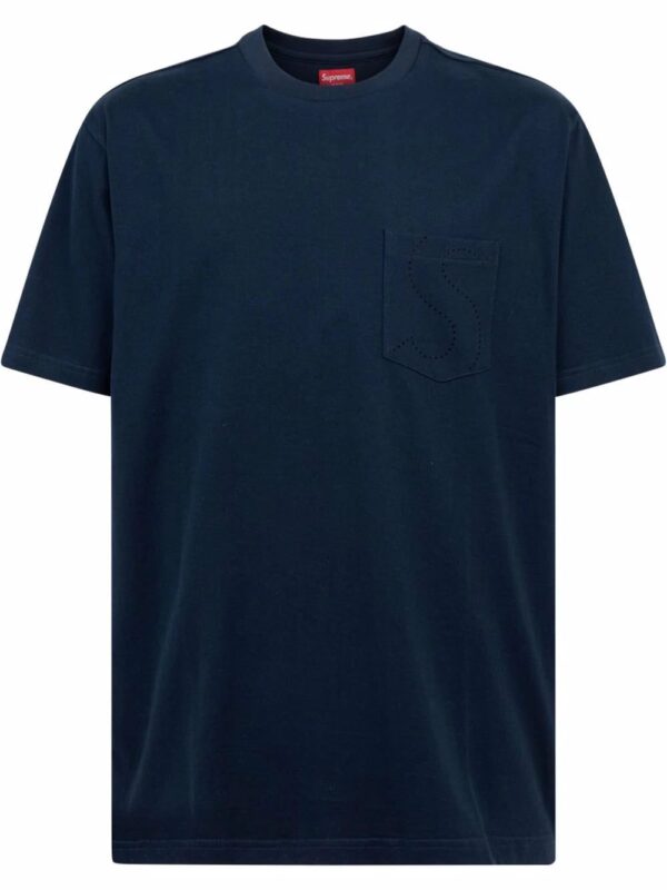 Supreme  S Logo laser cut pocket T-shirt