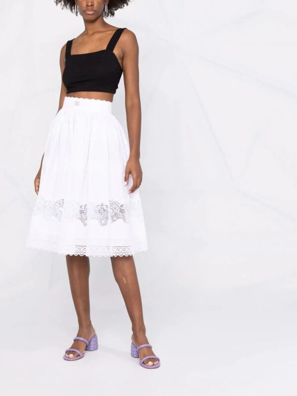 Dolce & Gabbana  floral lace flared midi skirt - Image 2