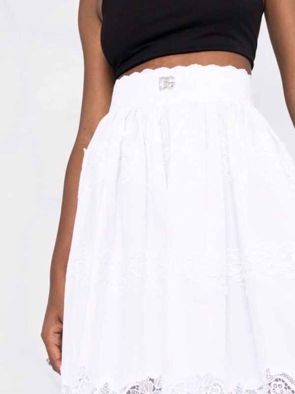 Dolce & Gabbana  floral lace flared midi skirt - Image 3