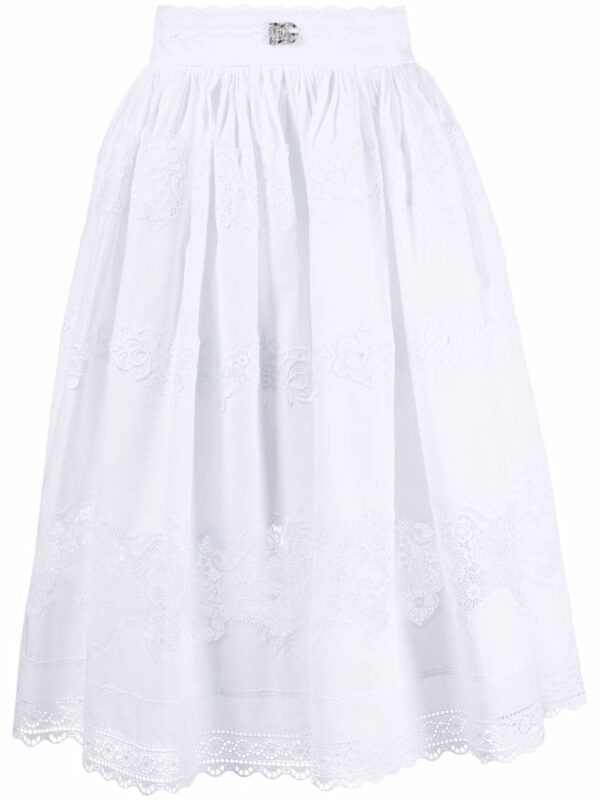 Dolce & Gabbana  floral lace flared midi skirt