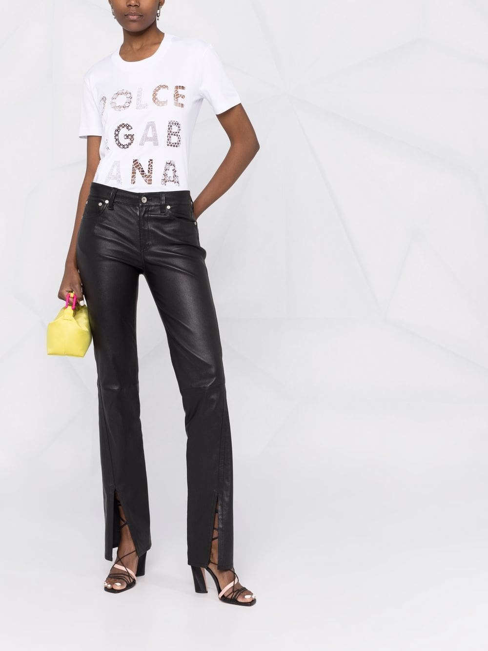 Dolce & Gabbana openwork-logo cotton T-shirt - Image 2