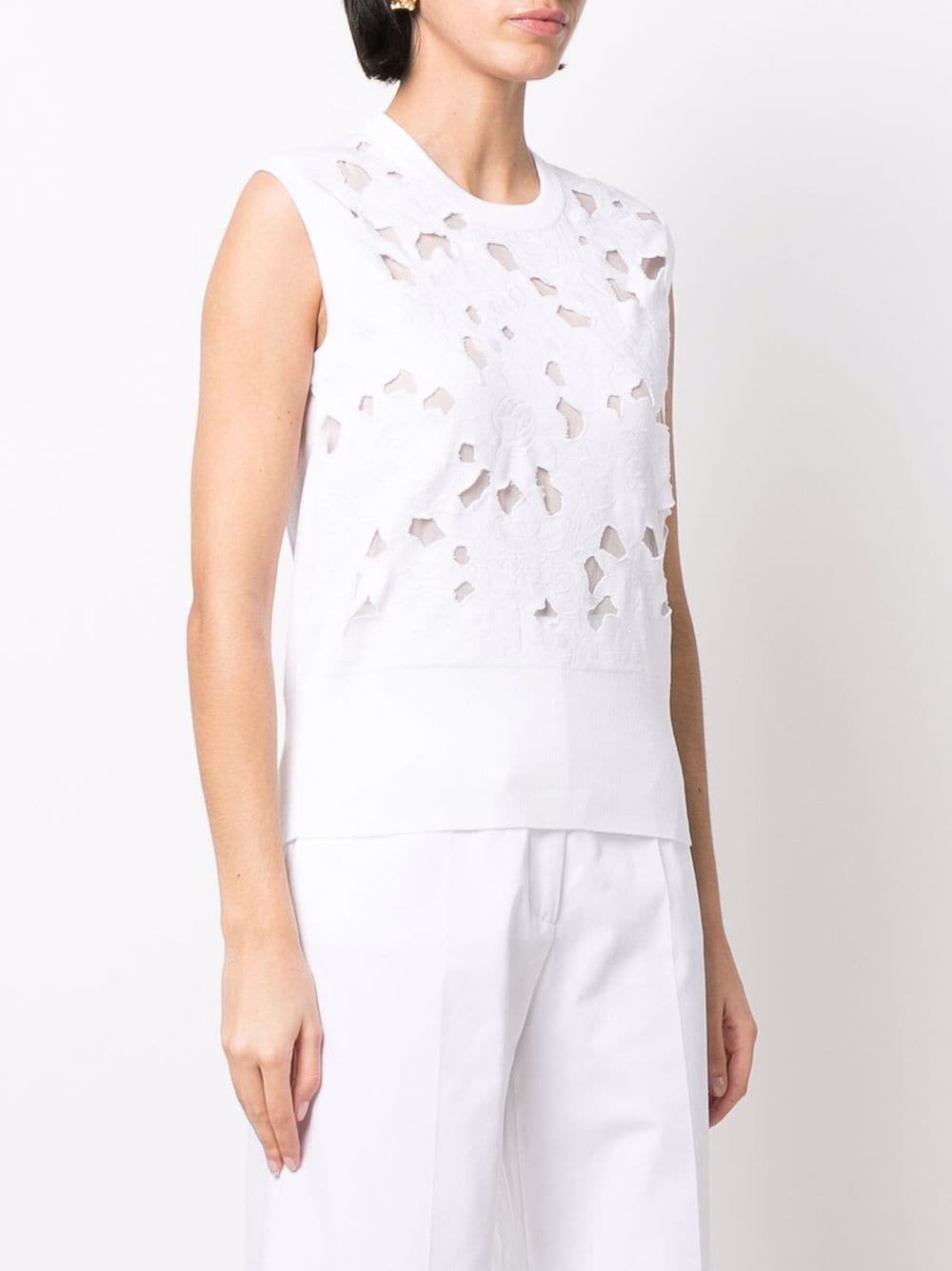 Dolce & Gabbana floral-embroidery open-work tank top - Image 3