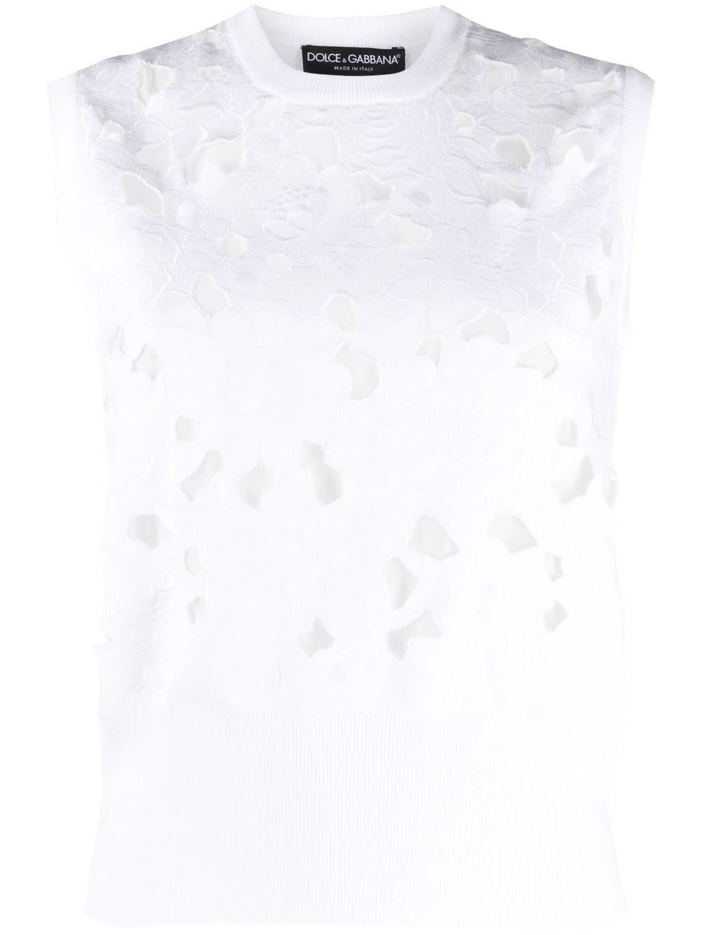 Dolce & Gabbana floral-embroidery open-work tank top