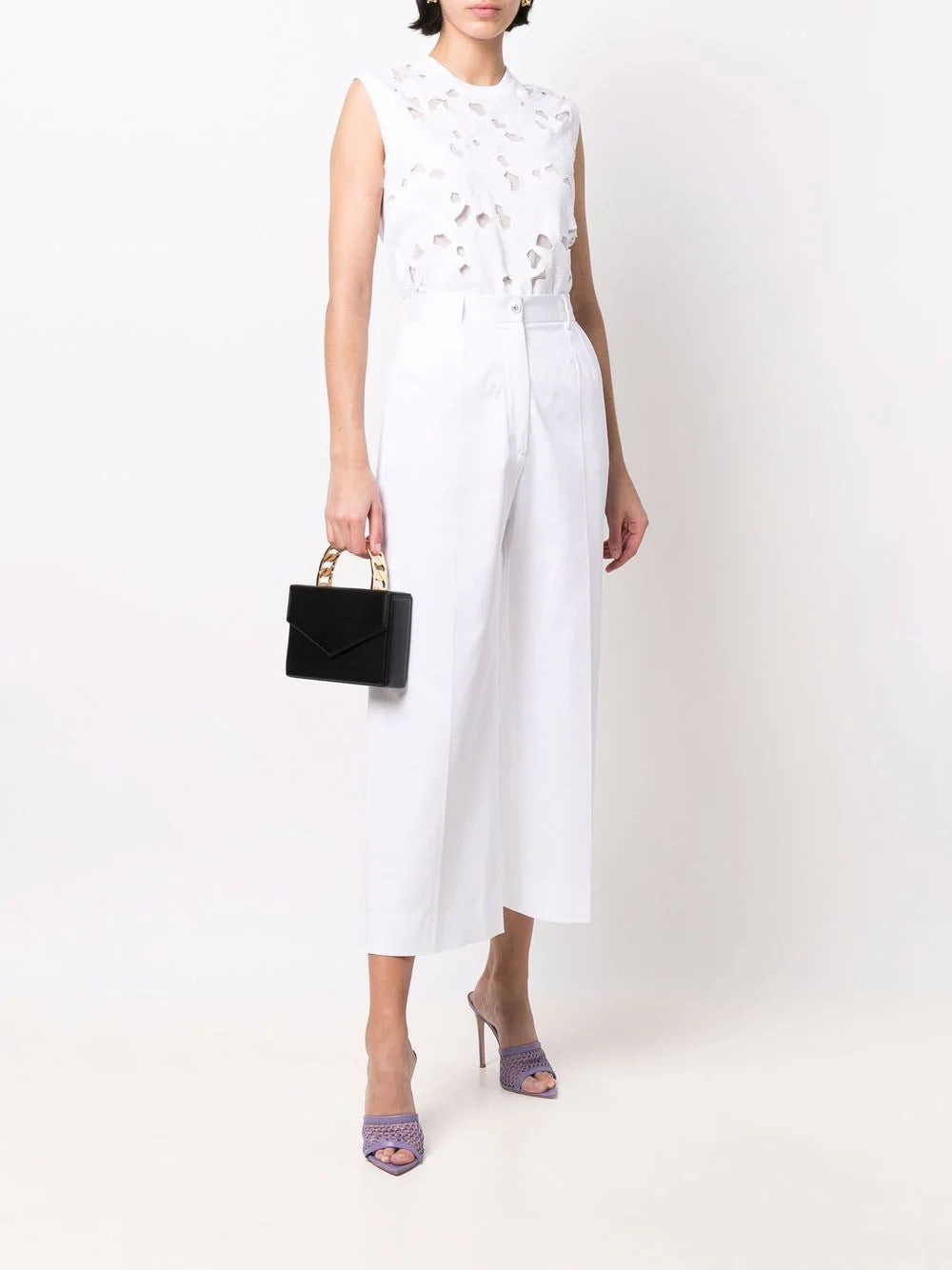 Dolce & Gabbana floral-embroidery open-work tank top - Image 2