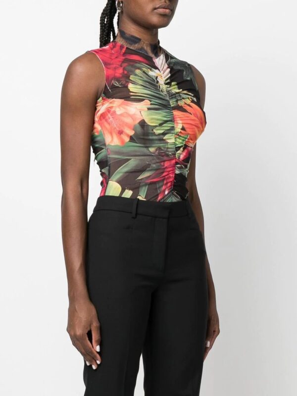 Philipp Plein  floral sleeveless bodysuit - Image 3
