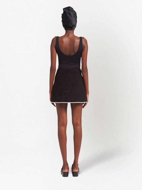 Prada  logo-plaque terry-cloth skirt - Image 3