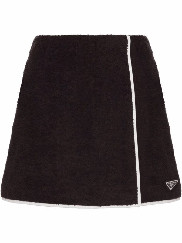 Prada  logo-plaque terry-cloth skirt