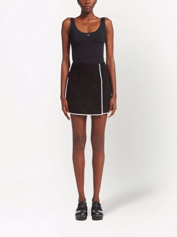Prada  logo-plaque terry-cloth skirt - Image 2