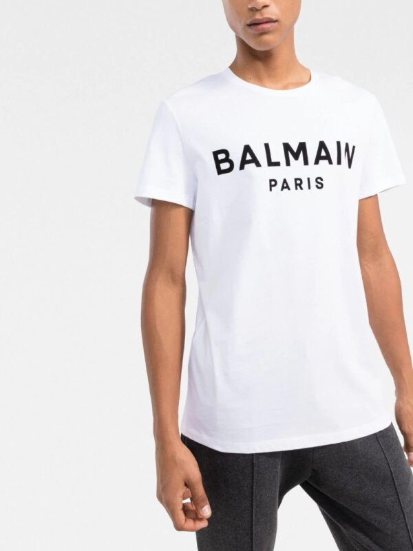 Balmain  flocked-logo T-shirt - Image 3