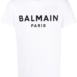 Balmain flocked-logo T-shirt