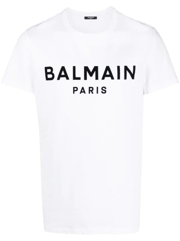 Balmain  flocked-logo T-shirt