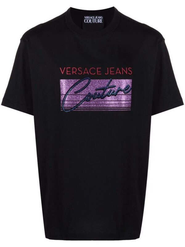 Versace Jeans Couture  logo-print glittered T-shirt