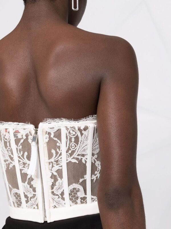 Alexander McQueen  floral-lace bustier top - Image 3