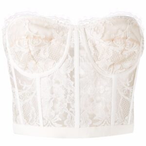 Alexander McQueen floral-lace bustier top