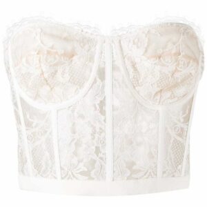 Alexander McQueen floral-lace bustier top