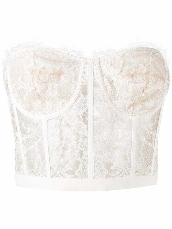 Alexander McQueen  floral-lace bustier top