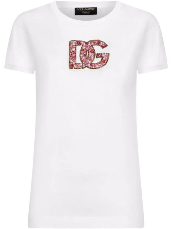 Dolce & Gabbana  crystal-embellished logo cotton T-shirt