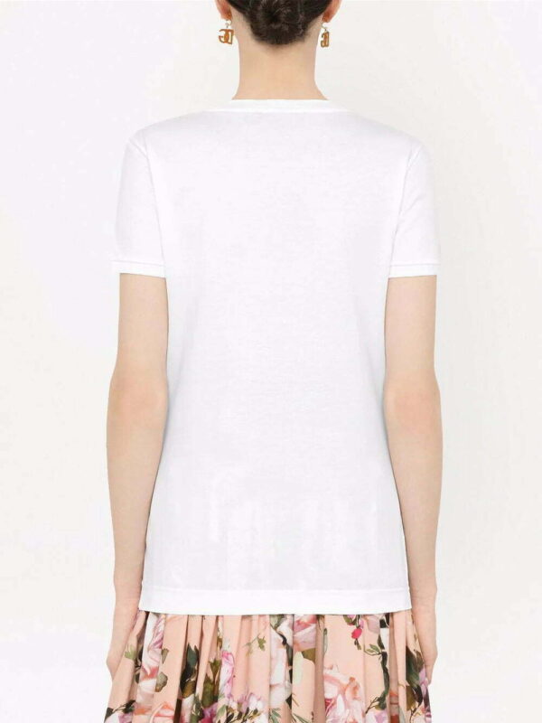 Dolce & Gabbana  crystal-embellished logo cotton T-shirt - Image 4