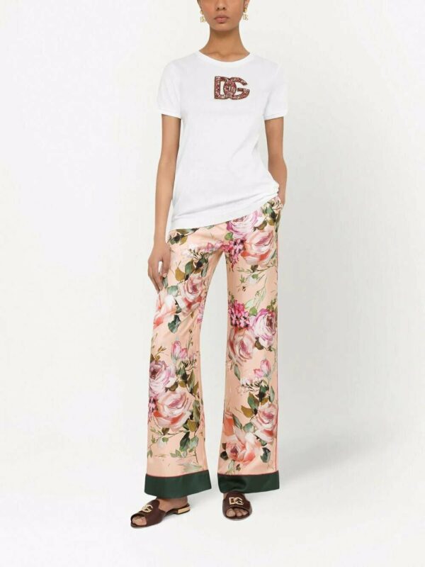 Dolce & Gabbana  crystal-embellished logo cotton T-shirt - Image 2