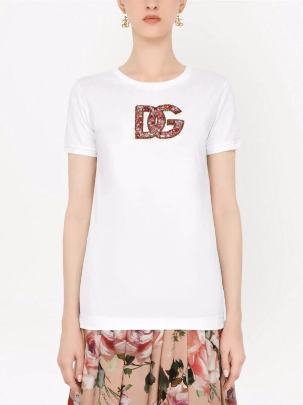 Dolce & Gabbana  crystal-embellished logo cotton T-shirt - Image 3