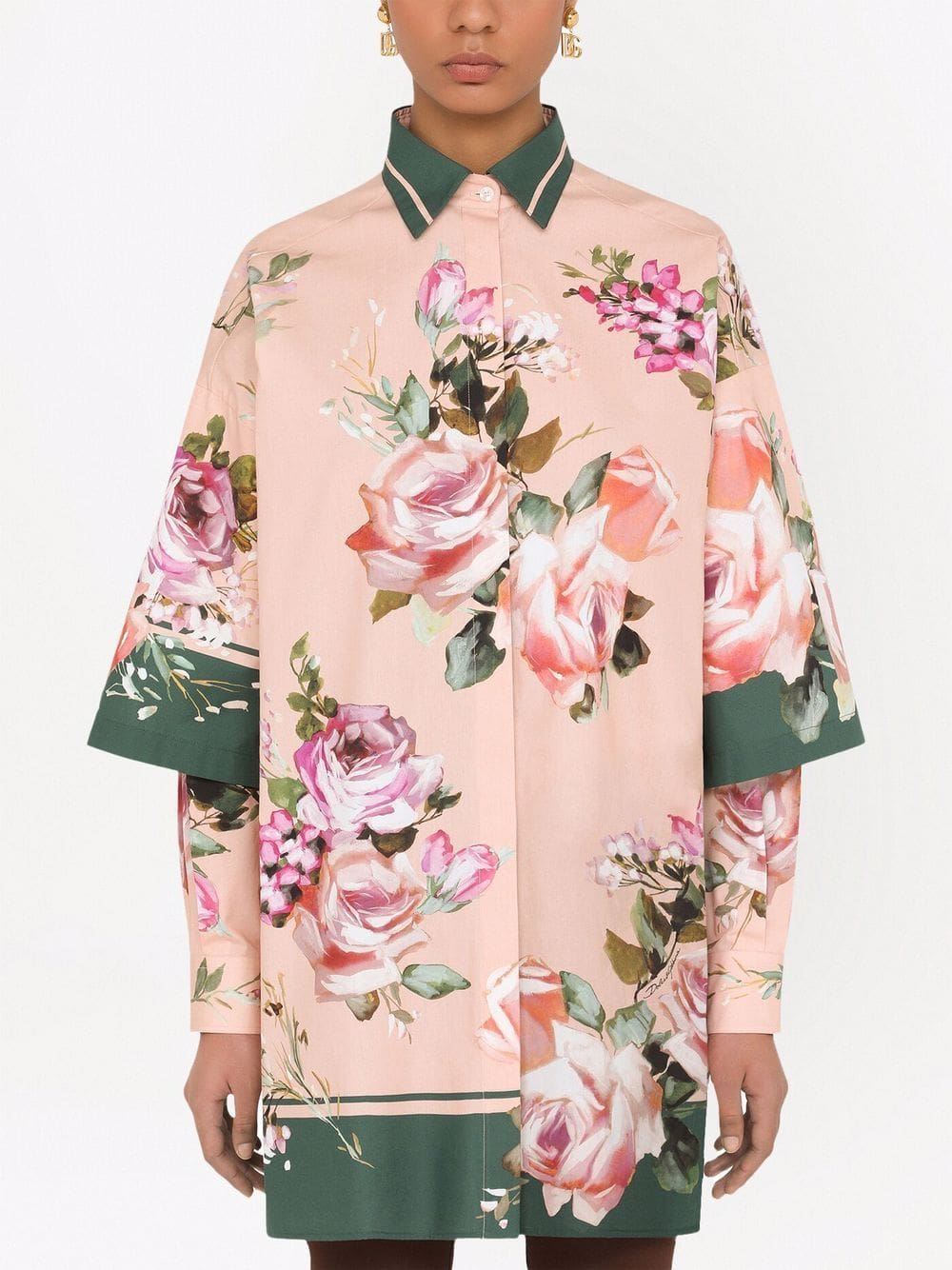 Dolce & Gabbana floral-print longline shirt - Image 3