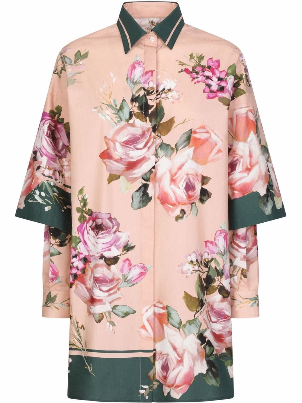 Dolce & Gabbana floral-print longline shirt