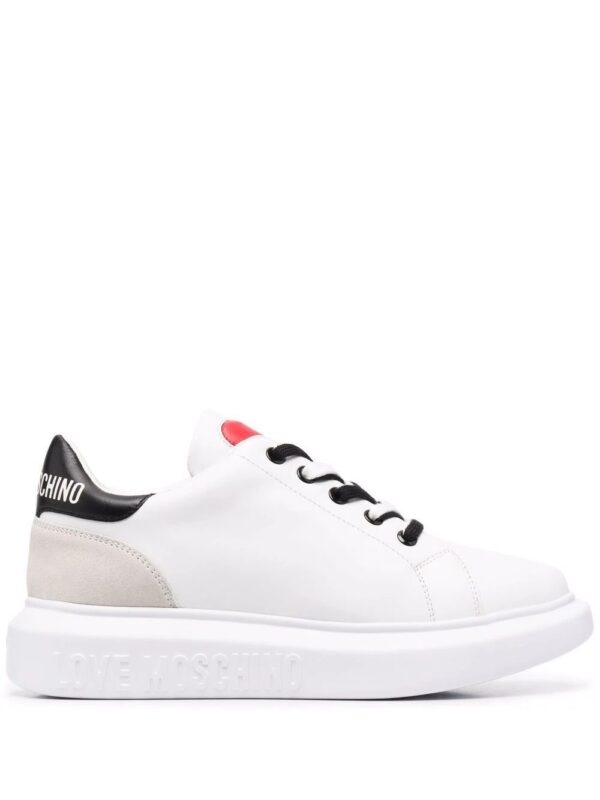 Love Moschino  heart motif leather sneakers