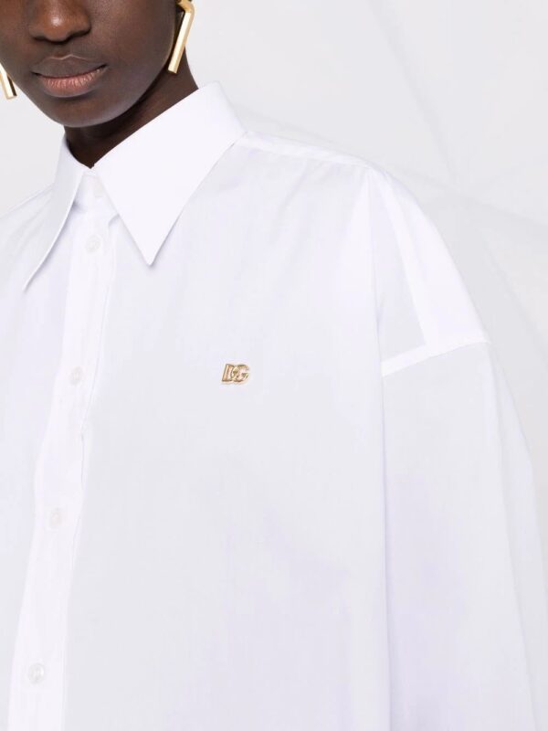 Dolce & Gabbana  logo-plaque oversized cotton shirt - Image 3