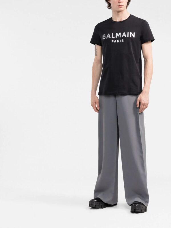 Balmain  metallic logo-print cotton T-shirt - Image 2