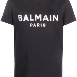 Balmain metallic logo-print cotton T-shirt
