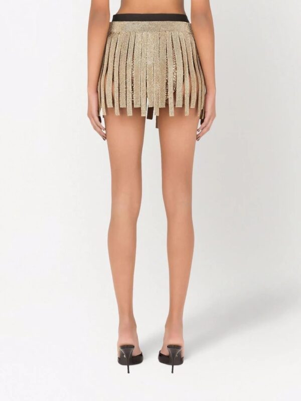 Dolce & Gabbana  crystal-embellished fringed mini skirt - Image 4