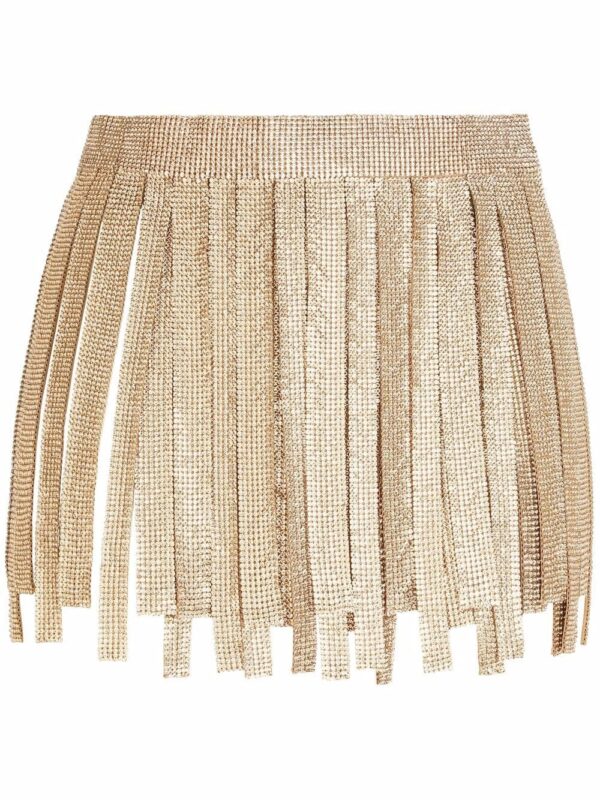 Dolce & Gabbana  crystal-embellished fringed mini skirt