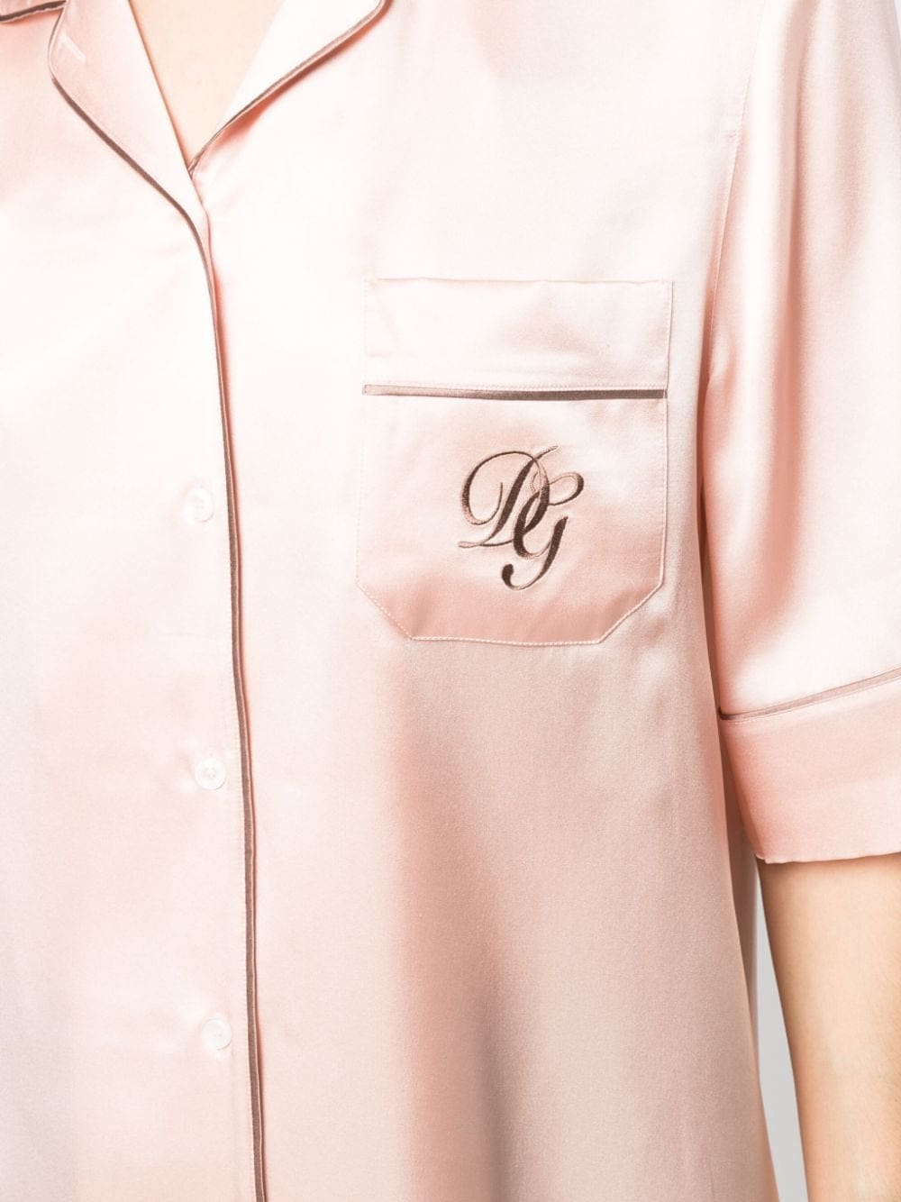 Dolce & Gabbana logo-embroidered pyjama-style shirt - Image 5