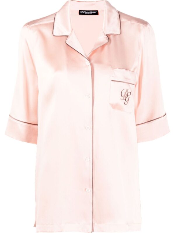 Dolce & Gabbana  logo-embroidered pyjama-style shirt