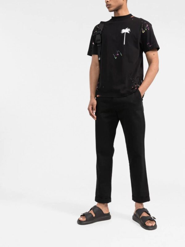 Palm Angels  paint splatter logo-print T-shirt - Image 2
