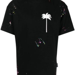 Palm Angels paint splatter logo-print T-shirt