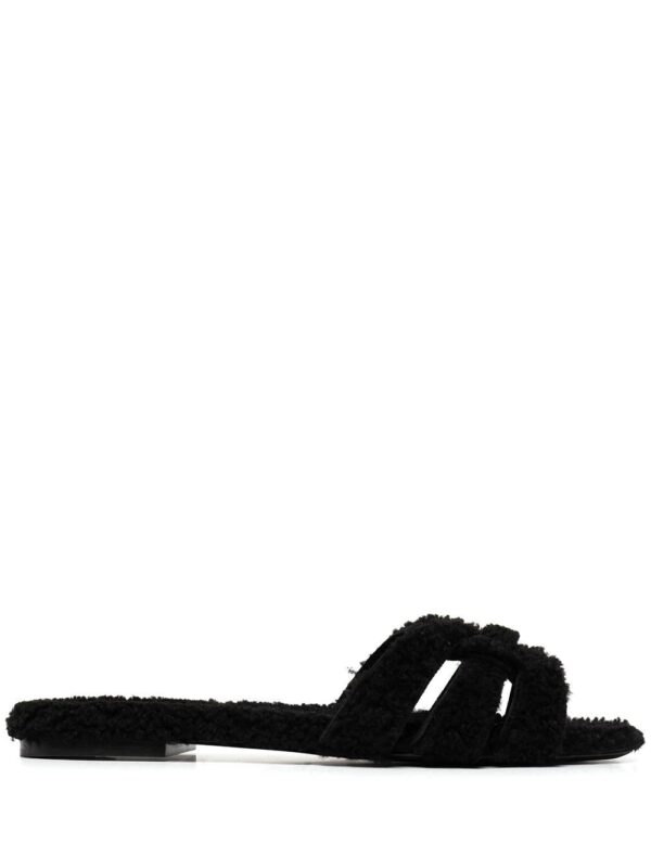 Saint Laurent  Tribute shearling slides