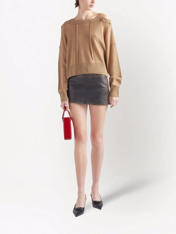 Prada  faded-effect leather miniskirt - Image 2