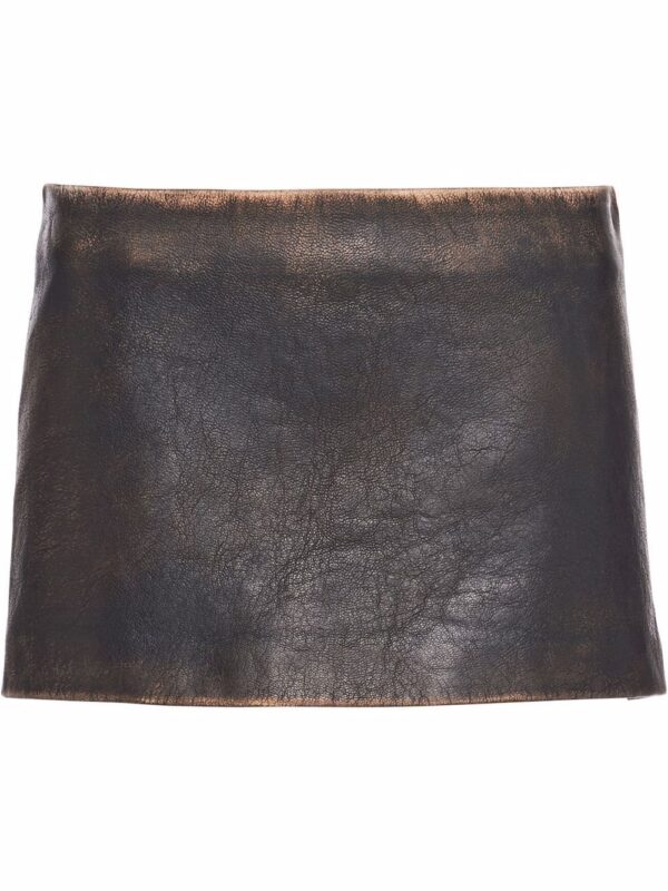 Prada  faded-effect leather miniskirt