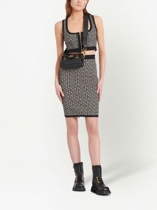 Balmain monogram-pattern cropped top - Image 2