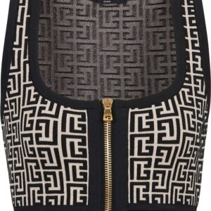 Balmain monogram-pattern cropped top